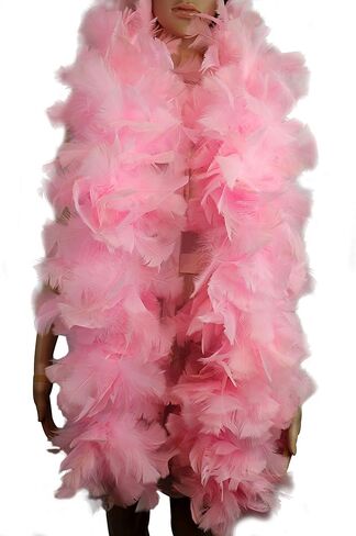 Flydreamfeathers 200 Gram Turkey Large Feather Boa, Good for Party， Dress Up， Halloween Costume， Decoration (Yellow) in Kuwait