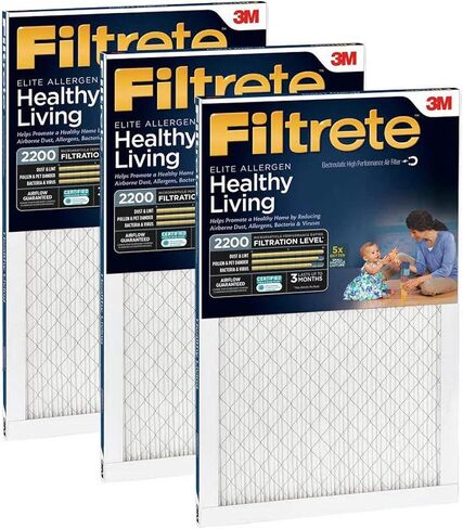 Filtrete MPR 2200 16 x 20 x 1 Healthy Living Elite Allergen Reduction HVAC Air Filter, Delivers Cleaner Air Throughout Your Home, 3-Pack in Saudi Arabia