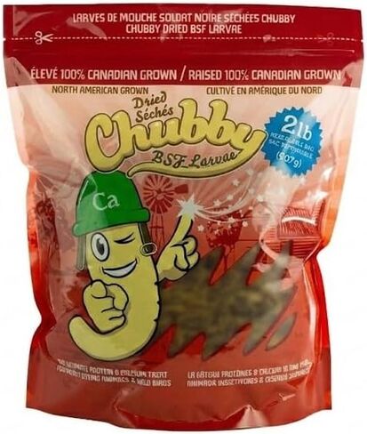 2Lbs Chubby Dried Black Soldier Fly Larvae 100% Made in The USA High Calcium Organic Dried BSF Larva for Chickens Protein Snack for Laying Hens, Wild Birds & Reptiles in Saudi Arabia