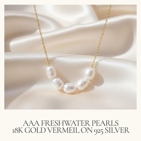 Fayra & Co Pearl Necklace – AAA Freshwater Pearls, 18K Gold Vermeil, Handcrafted Baroque Design, 925 Sterling Silver, Elegant Jewelry for Women in Saudi Arabia