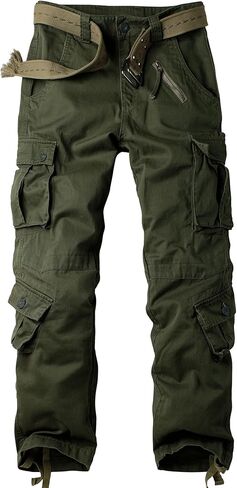 Men's Cotton Casual Cargo Work Pants Military Tactical Camo Combat 8 Pockets Travel Trousers in Saudi Arabia