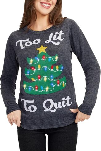 تيبسي الفيس سترة عيد الميلاد القبيحة على شكل حيوان لطيف وسانتا كلوز للنساء، سترات رائعة مرحة لحفلات العطلات in Kuwait