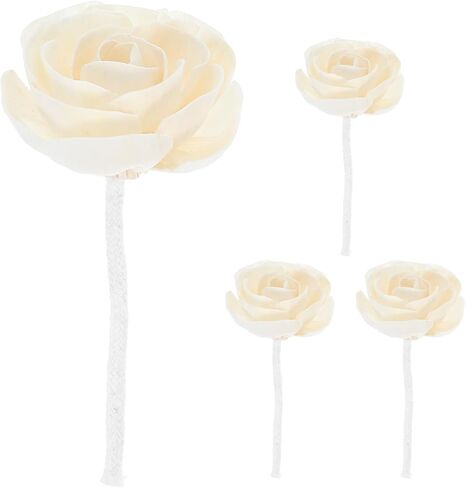 TEHAUX 4pcs Essential Oil Diffuser Sticks with Cotton Rope Wick, Scented Artificial Flower Aromatherapy Diffuser Set for Home and Office Relaxation in Saudi Arabia