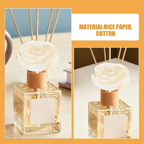 TEHAUX 4pcs Essential Oil Diffuser Sticks with Cotton Rope Wick, Scented Artificial Flower Aromatherapy Diffuser Set for Home and Office Relaxation in Saudi Arabia