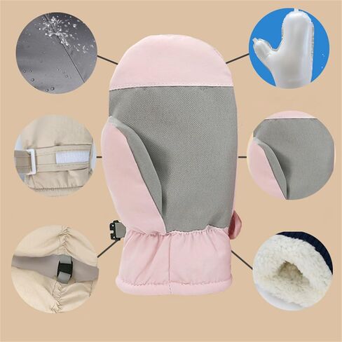 Toddler Mittens Glove Kids Waterproof Snow Gloves Warm Ski Glove Boys Girls Thicken Gloves for Cold Weather in Saudi Arabia