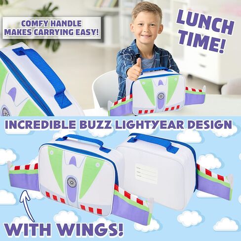 Disney Toy Story Insulated Lunch Bag for Boys Girls Toddlers Buzz Lightyear Lunchbox 3D Wings Cooler Bag for School Picnic Travel Gifts for Kids in Saudi Arabia