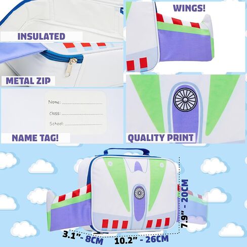 Disney Toy Story Insulated Lunch Bag for Boys Girls Toddlers Buzz Lightyear Lunchbox 3D Wings Cooler Bag for School Picnic Travel Gifts for Kids in Saudi Arabia