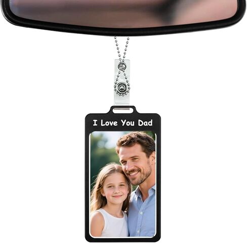 Car Rearview Mirror Hanging Metal Photo Frame, Drive Safe Cute Mini Picture Holder Frames, Car Rear View Mirror Decor Accessories (Black - Drive Safe) in Saudi Arabia