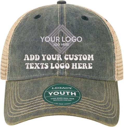 INK STITCH Youth Kids OFAY Legacy Old Fashioned Custom Embroidery Trucker Caps in Saudi Arabia