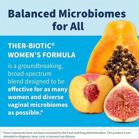 SFI Health Klaire Labs Ther-Biotic Women's - Vaginal Probiotics for Women - Support Healthy Acidic Vaginal pH Balance & Comfort - 25b CFU Lactobacillus & Bifidobacterium, Hypoallergenic (60 Capsules) in Saudi Arabia