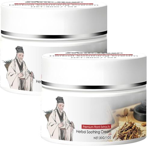 قطعتان من كريم مهدئ عشبي طبيعي بالكامل، مستخلصات نباتية طبيعية كريما عشبية مهدئة للصدفية، لتخفيف جفاف البشرة وشدها in Kuwait