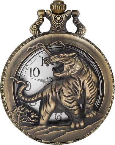 Tiong Pocket Watch Pattern Vintage Quartz Pocket Watches with Chain Christmas Graduation Birthday Gifts Fathers Day in Saudi Arabia