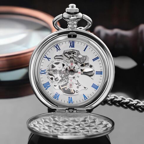 Bible Verse Pocket Watch Vintage Mechanical Pocket Watches Cross American Flag Pattern with Chain Christmas Graduation Birthday Gifts Father's Day in Saudi Arabia