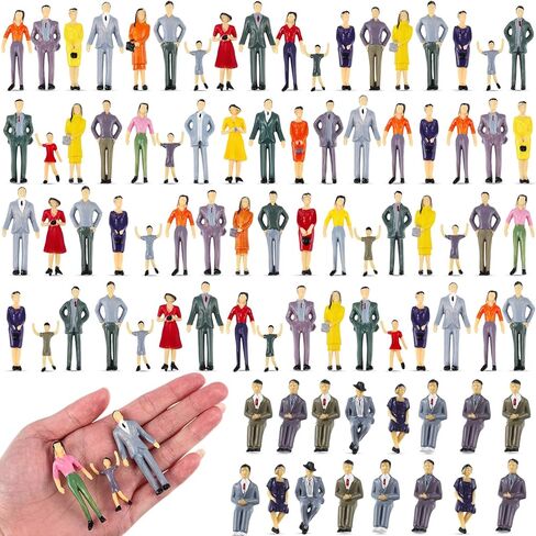 30 Pcs Mini People Figurines 1: 30 Scale Tiny People Model Miniature Sitting and Standing Little Plastic Figurines for Miniature Scenes in Kuwait
