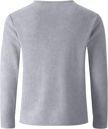 Men’s Long-Sleeve Henley Shirt, Ribbed Fabric with Contrast Panels & Button Placket for Daily Wear, Casual Outings in Saudi Arabia
