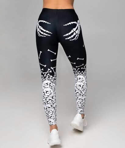 FIERCEPULSE Halloween Hand Print Leggings for Women – Bloody Horror Yoga Pants – Mid Waisted, Squat Proof Workout Tights in Saudi Arabia