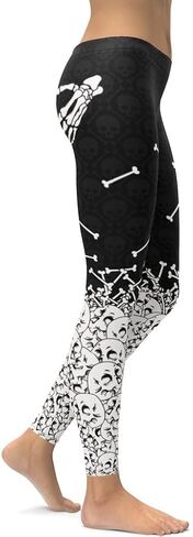 FIERCEPULSE Halloween Hand Print Leggings for Women – Bloody Horror Yoga Pants – Mid Waisted, Squat Proof Workout Tights in Saudi Arabia