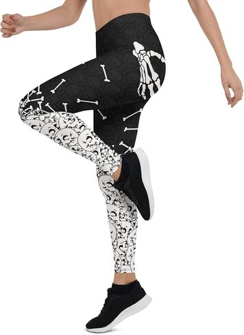 FIERCEPULSE Halloween Hand Print Leggings for Women – Bloody Horror Yoga Pants – Mid Waisted, Squat Proof Workout Tights in Saudi Arabia