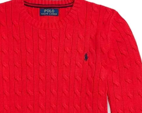 POLO RALPH LAUREN Boys Cable Knit Pullover Sweater Little Kids Size 6 Red in Saudi Arabia