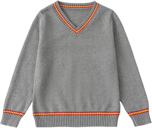 LittleSpring Boys Girls Uniform Sweater V-Neck Preppy Knit Pullover in Saudi Arabia