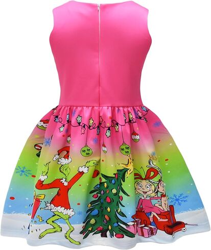 Cute Christmas Outfit for Little Girls - Sleeveless Princess Holiday Party Dress 3-10 Years in Saudi Arabia