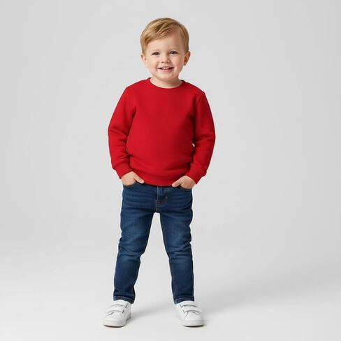 2 Pack Kids Cotton Sweatshirt Basic Thin Long Sleeve Crewneck Pullover for Toddler Boys and Girls Tops in Saudi Arabia