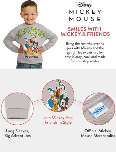 Disney Sweatshirt, Mickey Mouse Sweatshirt, Boys Sweater, Mickey And Friends Kids Jumper, Cotton Boys Clothes in Saudi Arabia