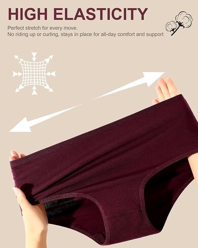 UNDER THE SEA Cotton Underwear for Women High Waisted Full Coverage Soft Briefs Plus Size Women's Panties XS-XXXL 5 Pack in Saudi Arabia