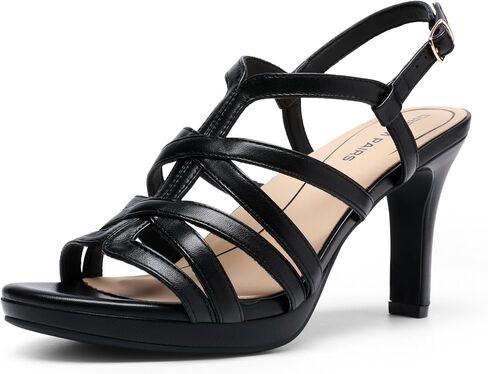 DREAM PAIRS Women's Comfort Strappy Stiletto High Heels | Round Toe Platform Dress Shoes Ankle Strap Heeled Sandals For Formal Party Wedding Evening Dress in Saudi Arabia