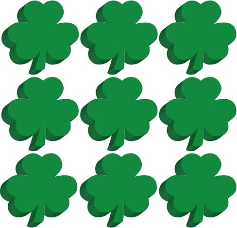 Kisston 360 Pcs St. Patrick's Day Shamrock Cutouts Paper 3.9 Inch Shamrock Cut Outs Green and White Clover Shape Die Cuts for DIY Craft Projects Classroom Bulletin Board Wedding Party Decor in Kuwait