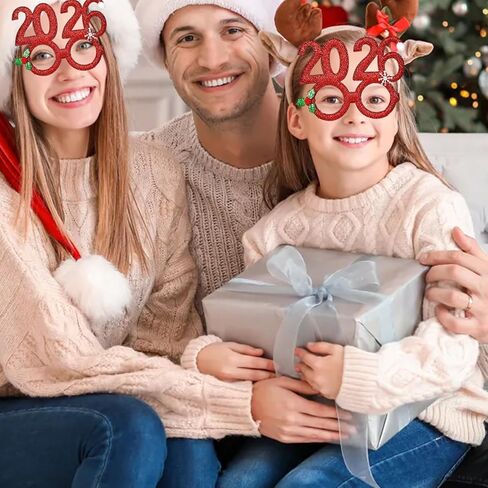 عيد الميلاد عقال للحفلات زي نظارات 2026 عدد النظارات بريق سعيد ليلة رأس السنة الجديدة نظارات نظارات حفلات الدعائم الملونة in Kuwait