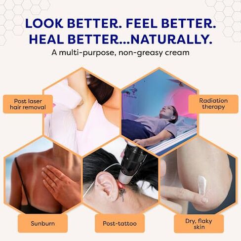 Radiation Relief & Laser Burn Cream, 2 Fl Oz, Post-Procedure Care with Buckwheat Honey, Helps Calm Skin after Aesthetic Procedures & Sunburn, Clinically Tested Safe for Sensitive Skin in Saudi Arabia