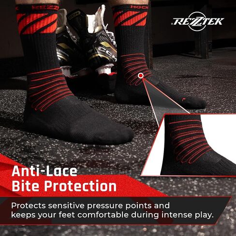 Hockey Skate Socks with Grip Sole & Anti-Lace Bite Protection – Comfortable, Durable Skate Socks for Adult and Youth Players – Made in Europe – Perfect Hockey Gifts & Accessories (Size S) in Saudi Arabia