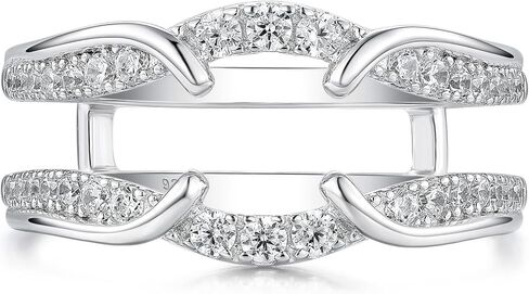 Moissanite Ring Enhancer for Engagement Ring Infinity Double Wedding Bands 925 Sterling Silver Sz 5-10 in Saudi Arabia