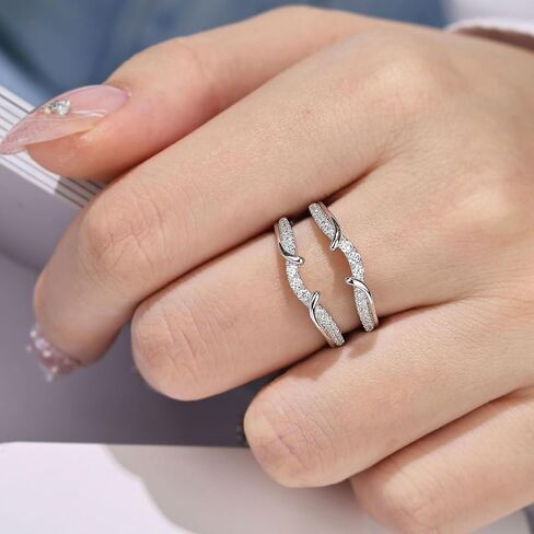 Moissanite Ring Enhancer for Engagement Ring Infinity Double Wedding Bands 925 Sterling Silver Sz 5-10 in Saudi Arabia