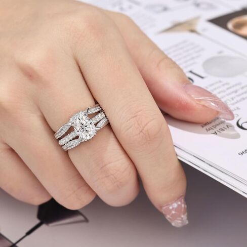 Moissanite Ring Enhancer for Engagement Ring Infinity Double Wedding Bands 925 Sterling Silver Sz 5-10 in Saudi Arabia