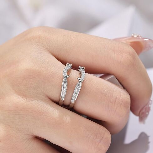 Moissanite Ring Enhancer for Engagement Ring Infinity Double Wedding Bands 925 Sterling Silver Sz 5-10 in Saudi Arabia