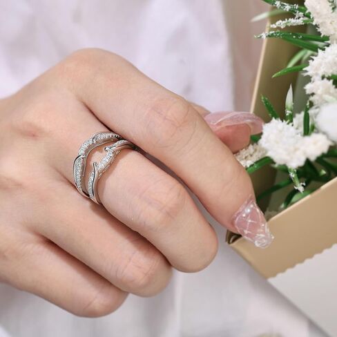 Moissanite Ring Enhancer for Engagement Ring Infinity Double Wedding Bands 925 Sterling Silver Sz 5-10 in Saudi Arabia