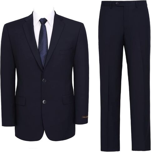 Men's Suit 2 Piece Classic Fit 2 Button Business Wedding Prom Party Formal Suit for Men with Jacket and Pants in Saudi Arabia