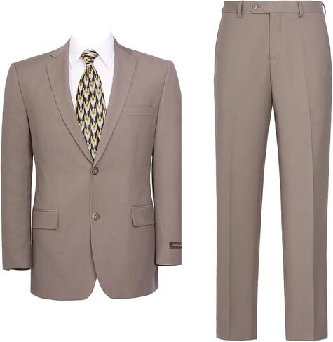 Men's Suit 2 Piece Classic Fit 2 Button Business Wedding Prom Party Formal Suit for Men with Jacket and Pants in Saudi Arabia