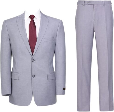 Men's Suit 2 Piece Classic Fit 2 Button Business Wedding Prom Party Formal Suit for Men with Jacket and Pants in Saudi Arabia