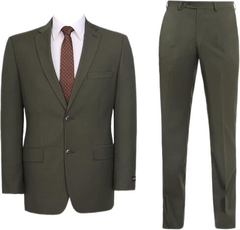Men's Suit 2 Piece Classic Fit 2 Button Business Wedding Prom Party Formal Suit for Men with Jacket and Pants in Saudi Arabia