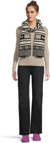 UGG Women's Uggisle Scarf, Black Multi, One-Size in Saudi Arabia