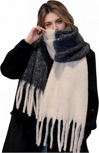 Women's Winter Scarfs, Mohair Vintage Scarf for Women and Men, Large Chunky Scarf Cashmere Feel Blanket Wrap in Saudi Arabia