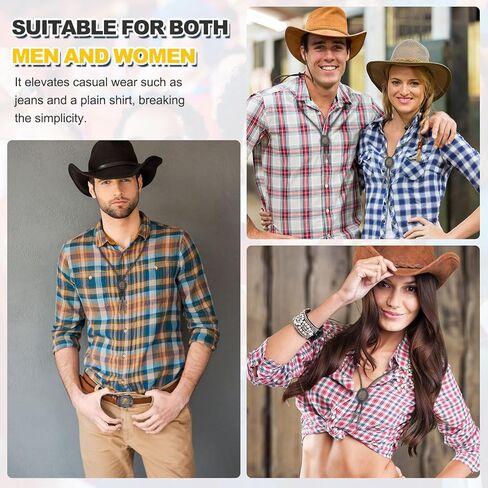 PATIKIL الغربية كاوبوي بولو التعادل وحزام مشبك مجموعة الذهبي جلد البقر حبل ربطة العنق للأزياء التقليدية خمر الملحقات in Kuwait