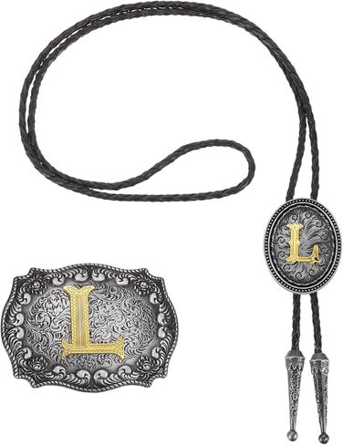 PATIKIL الغربية كاوبوي بولو التعادل وحزام مشبك مجموعة الذهبي جلد البقر حبل ربطة العنق للأزياء التقليدية خمر الملحقات in Kuwait