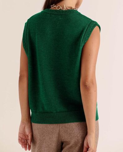 Women Christmas Knit Vest Button Down V Neck Sweater Vest Sequin Embroidered Sleeveless Cardigan Xmas Clothes in Saudi Arabia
