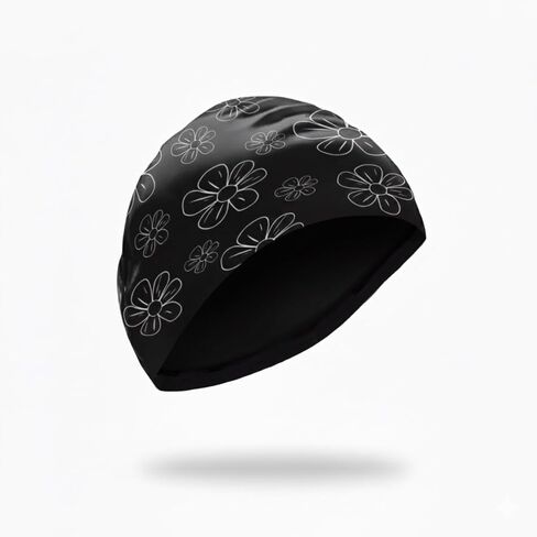 Silicone Swim Cap - Comfortable Adult Swim Caps for Women & Teen Girls, Stylish Waterproof Caps for Standard Size and Long Hair, Fun Pattern in Saudi Arabia