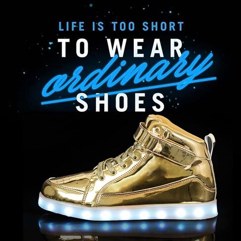 IGxx LED Light Up Shoes for Kids High Top Sneakers Lights Shoes for Boys Girls Unisex USB Charging Flashing Luminous in Saudi Arabia