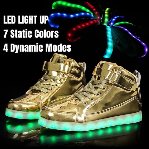 IGxx LED Light Up Shoes for Kids High Top Sneakers Lights Shoes for Boys Girls Unisex USB Charging Flashing Luminous in Saudi Arabia